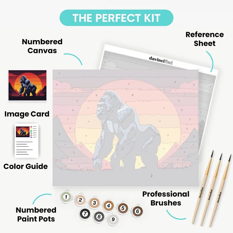 Gorilla at Sunset - Paint by Numbers Kit