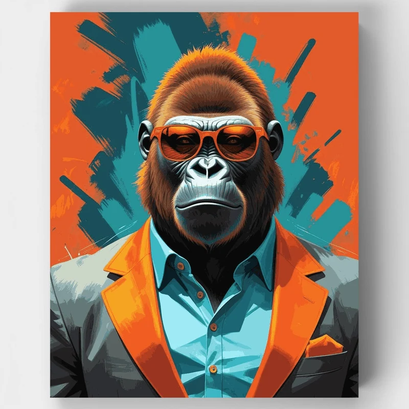 Stylish Gorilla in Sunglasses - Paint by Numbers Kit