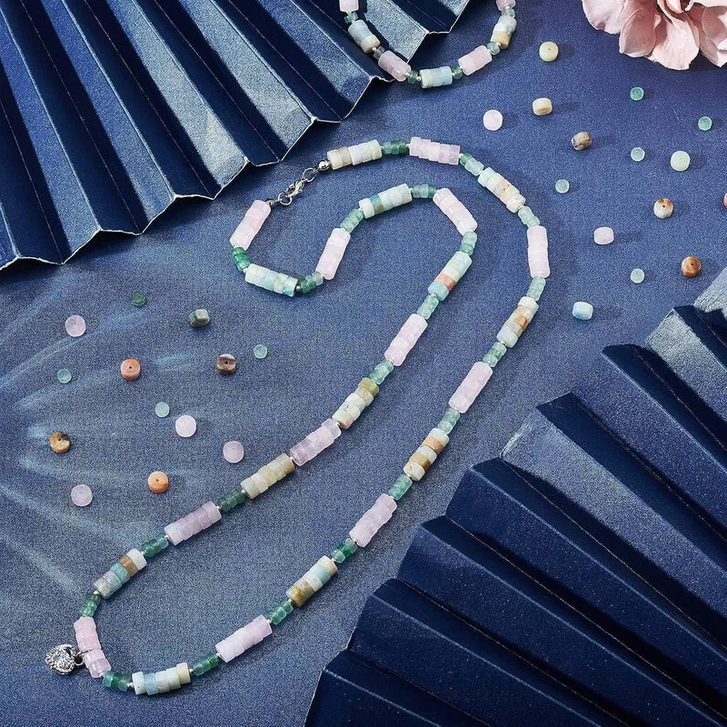 DIY Schmuckset Amazonit Perlen & Elastischer Faden