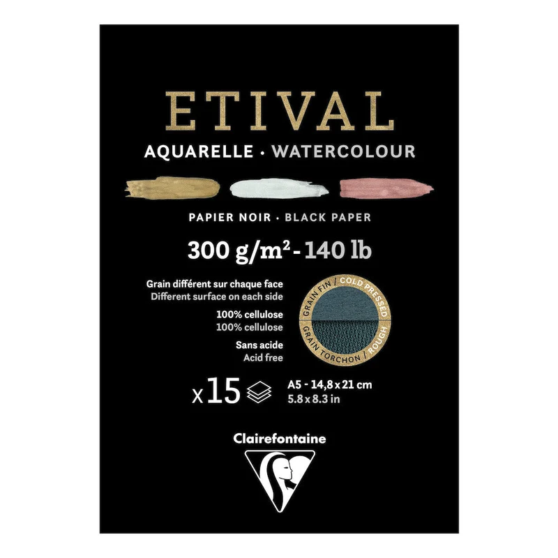 Акварелен блок Clairefontaine Étival 300 g/m² – 15 листа