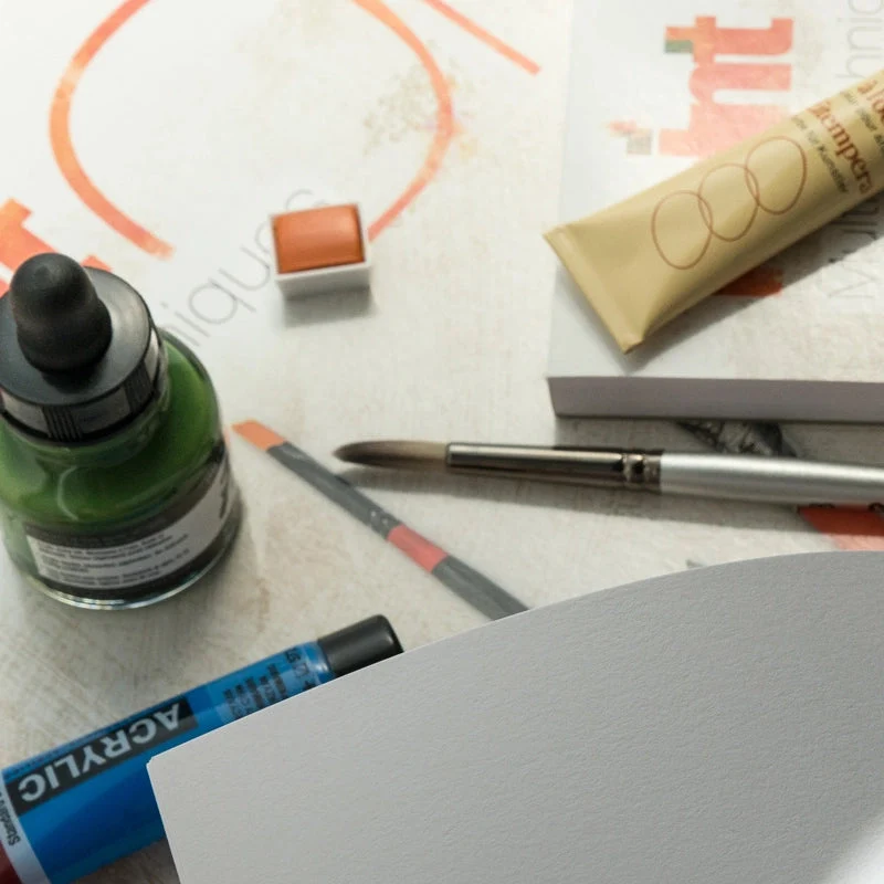 Залепен блок за смесени техники CLAIREFONTAINE Paint'On екстра бял 250 g/m² – 40 листа