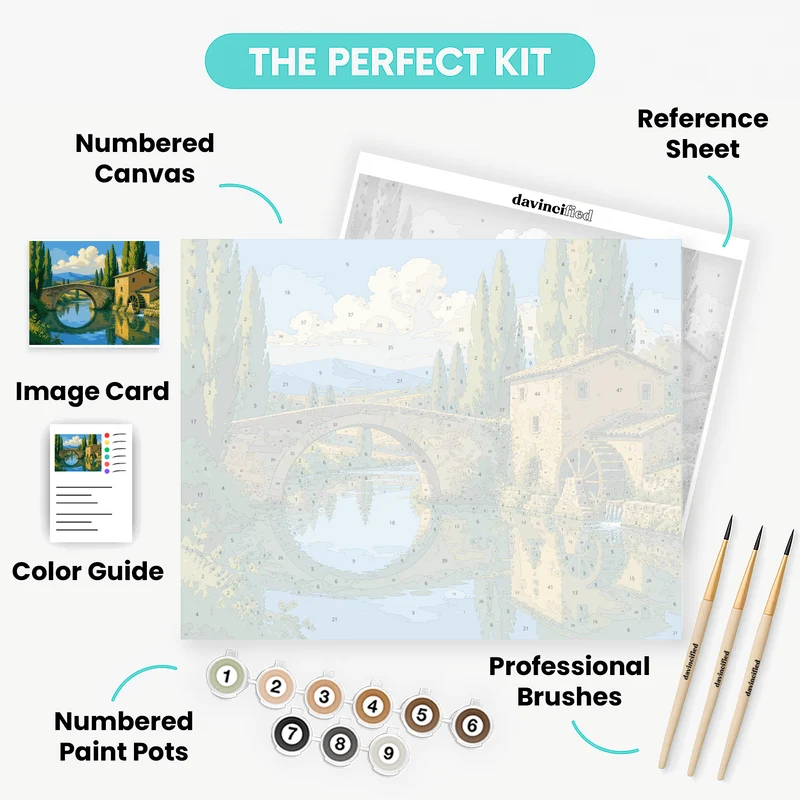 Tuscan Mill Bridge - Paint by Numbers Kit