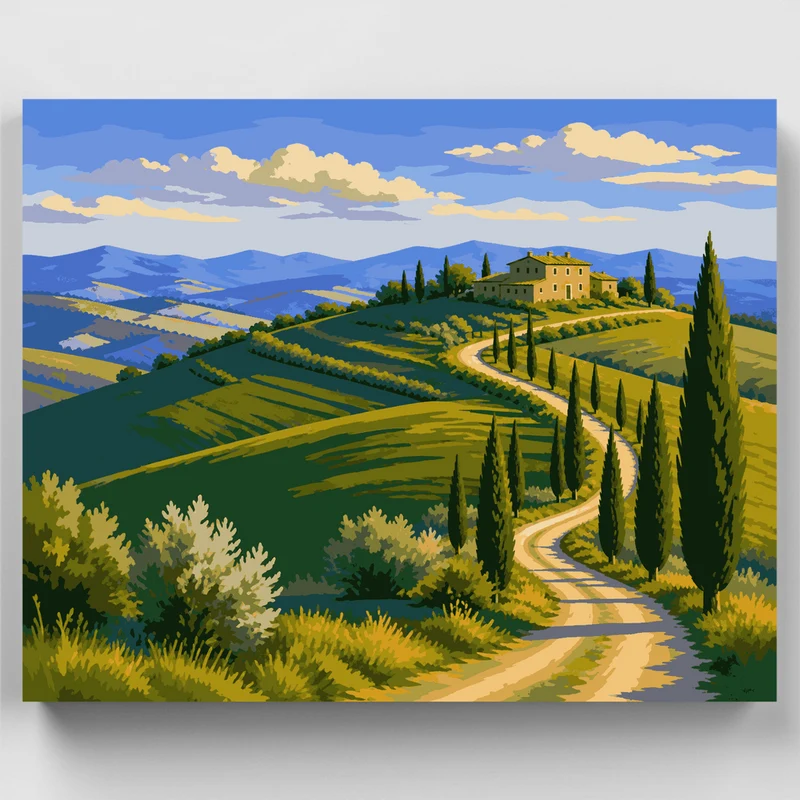 Cypress Road Tuscany - Paint by Numbers Kit
