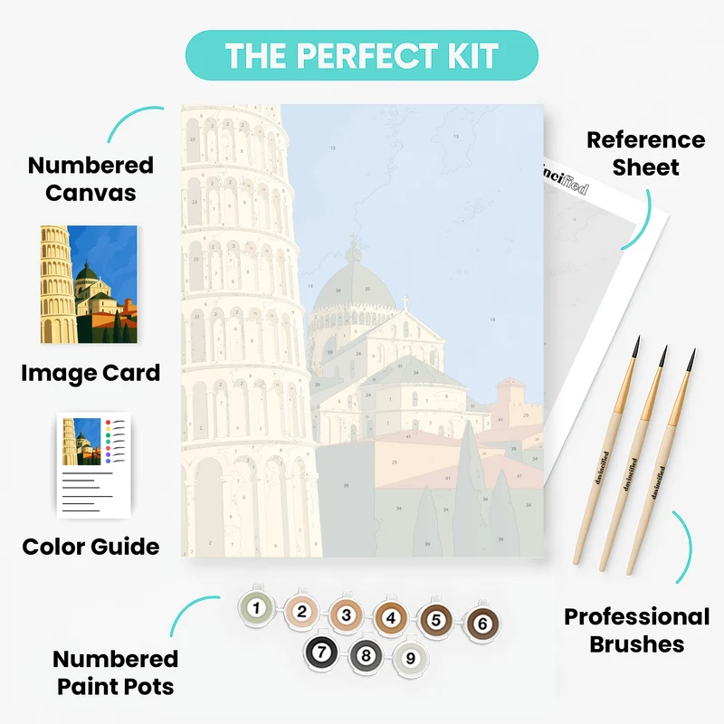 Leaning Tower of Pisa - Paint by Numbers Kit
