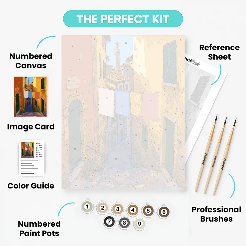 Siena Laundry Alley - Paint by Numbers Kit