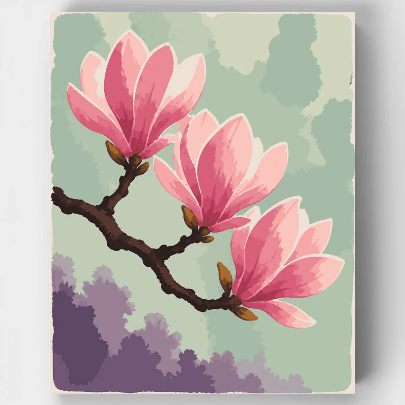 Magnolia Branch Blossoms - Paint by Numbers Kit