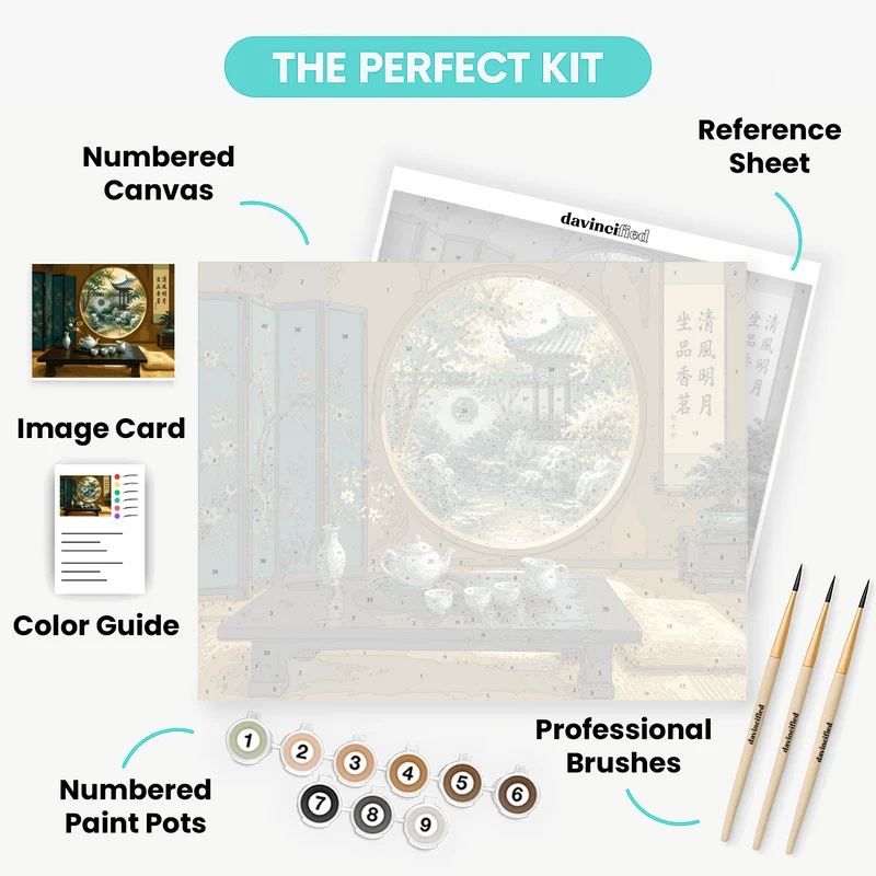 Moon Gate Teahouse - Paint by Numbers Kit