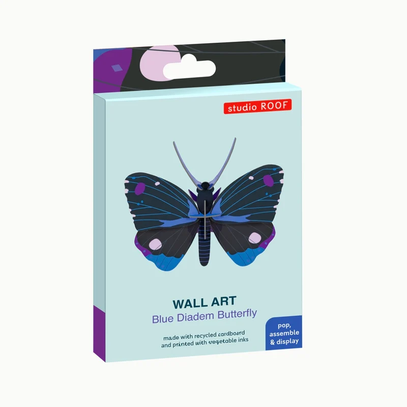 Wanddeko “Blue Diadem Butterfly” | 3D Schmetterling | studio ROOF