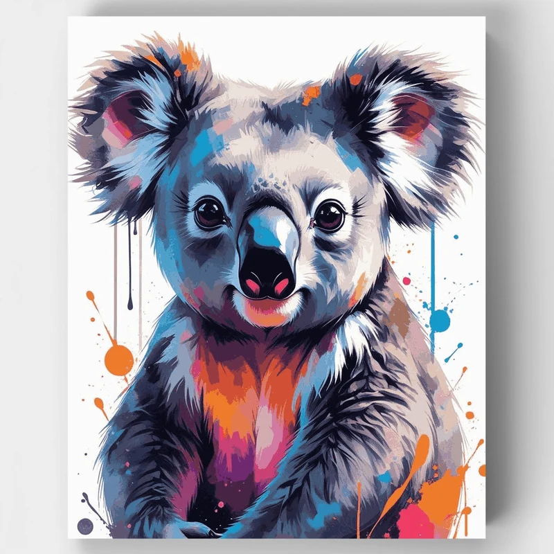 Vibrant Koala Portrait - Paint by Numbers Kit