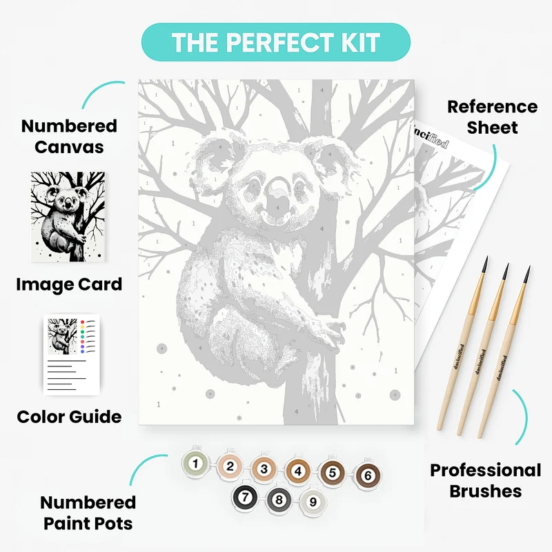 Koala in Eucalyptus Tree - Paint by Numbers Kit