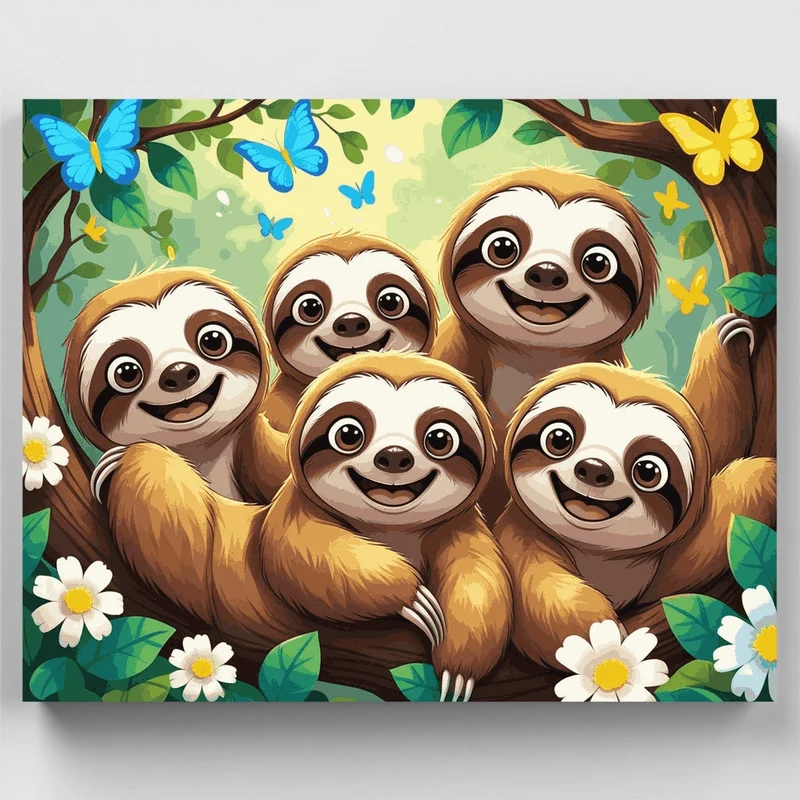 Adorable Sloths - Paint by Numbers Kit