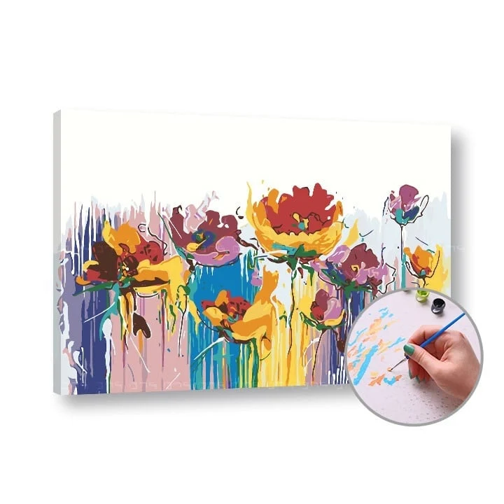 Paint by Numbers Цветни цветя - Средна трудност