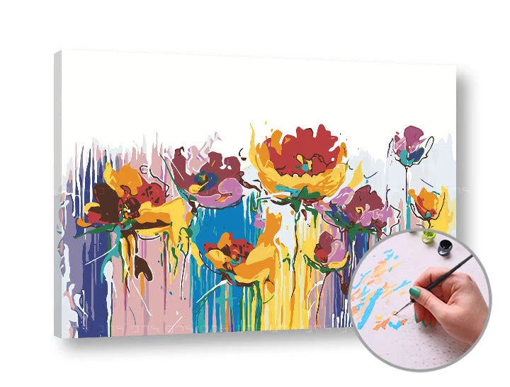 Paint by Numbers Цветни цветя - Средна трудност