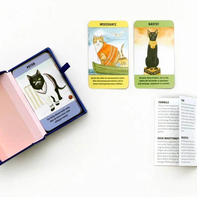 Kartenset "Katzen-Gurus" Mini | Lustiges Spiel für Katzenliebhaber