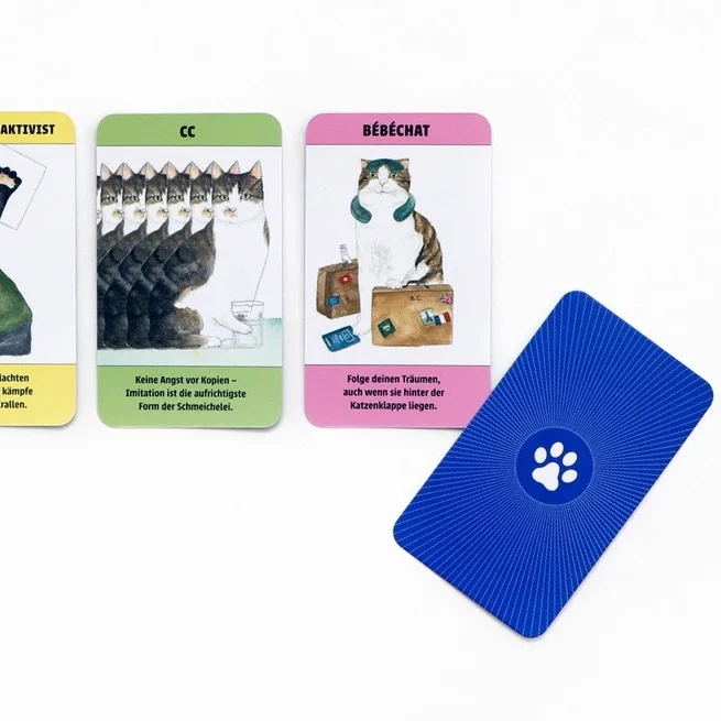 Kartenset "Katzen-Gurus" Mini | Lustiges Spiel für Katzenliebhaber