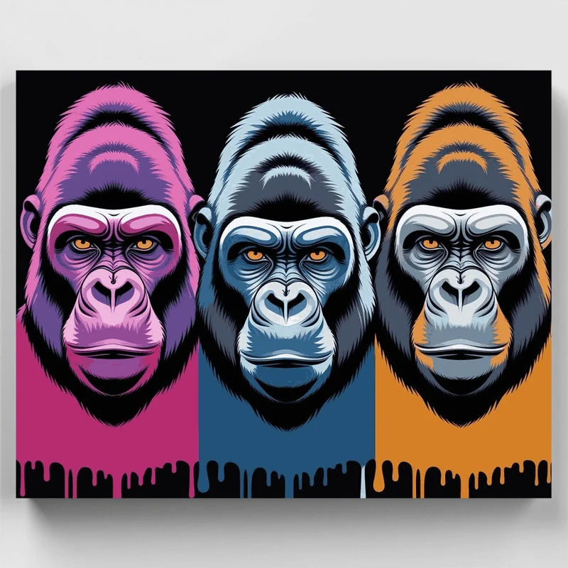 Three Gorillas - Paint by Numbers Kit