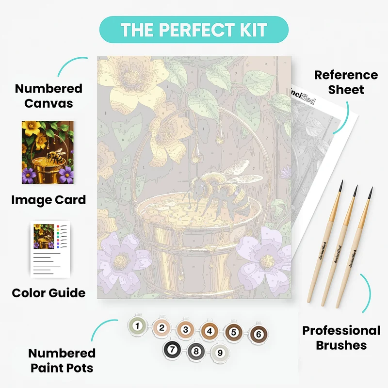 Honeybee on Golden Honeycomb - Paint by Numbers Kit