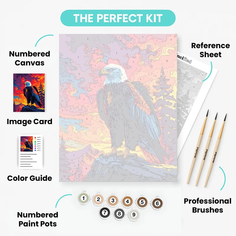 Majestic Eagle at Sunset - Paint by Numbers Kit