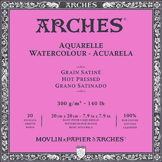 Акварелен блок ARCHES HP естествено бял 300 g/m² – 20 листа