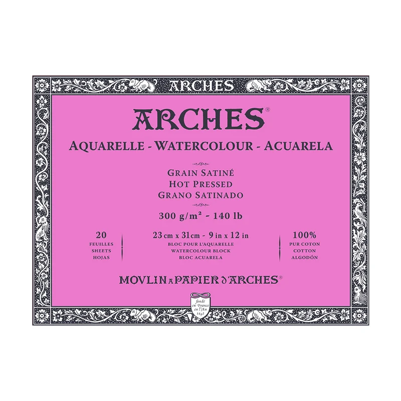 Акварелен блок ARCHES HP естествено бял 300 g/m² – 20 листа
