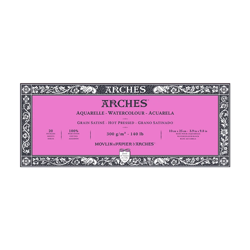 ARCHES Aquarellblock satiniert Naturweiß 300 g/m² – 20 Blatt