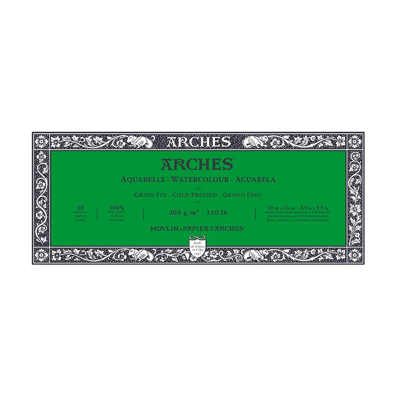 Aquarellblock ARCHES CP Naturweiß 300 g/m² – 20 Blatt