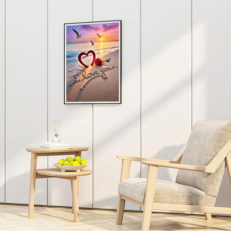 Malen nach Zahlen Valentinstag Blume mit Rahmen 20x30cm