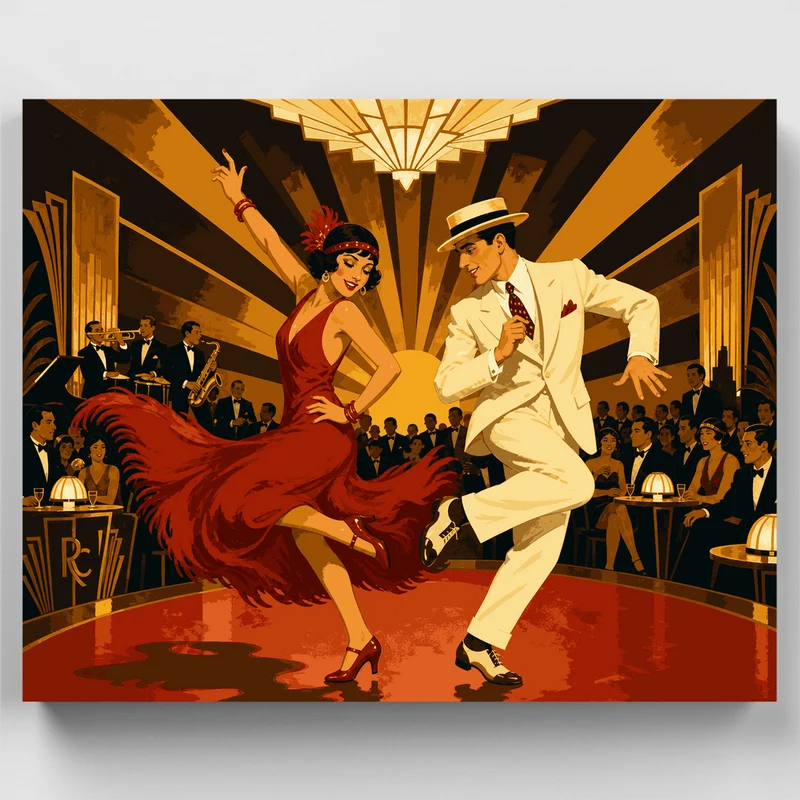 Art Deco Jazz Dance - Paint by Numbers Kit