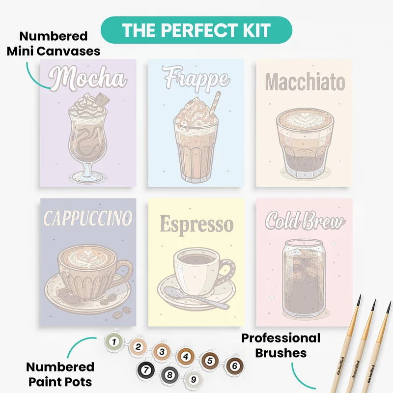 Coffee Shop Favorites - Mini Paint by Numbers Set