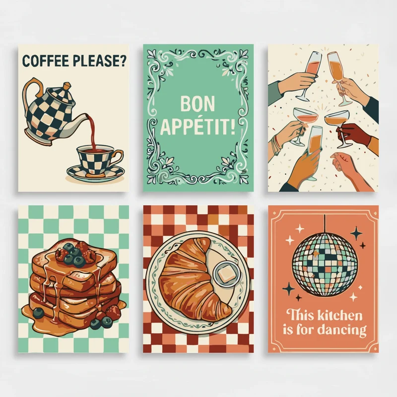 Café Culture & Kitchen Vibes - Mini Paint by Numbers Set