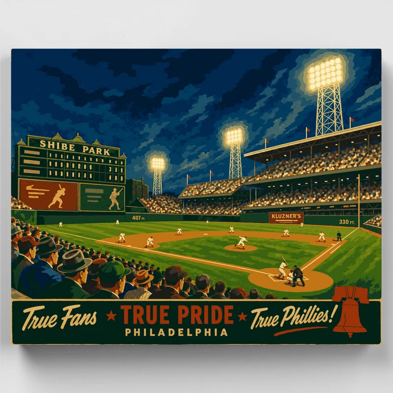 Shibe Park Night Game - Paint by Numbers Kit
