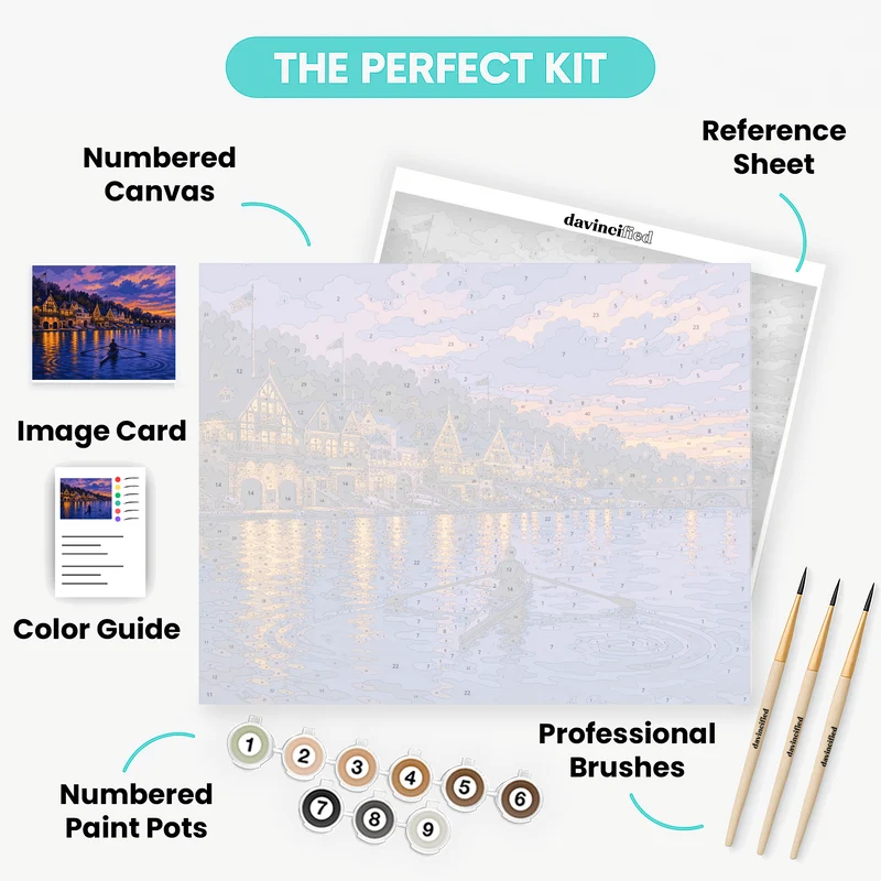 Boathouse Row Twilight - Paint by Numbers Kit