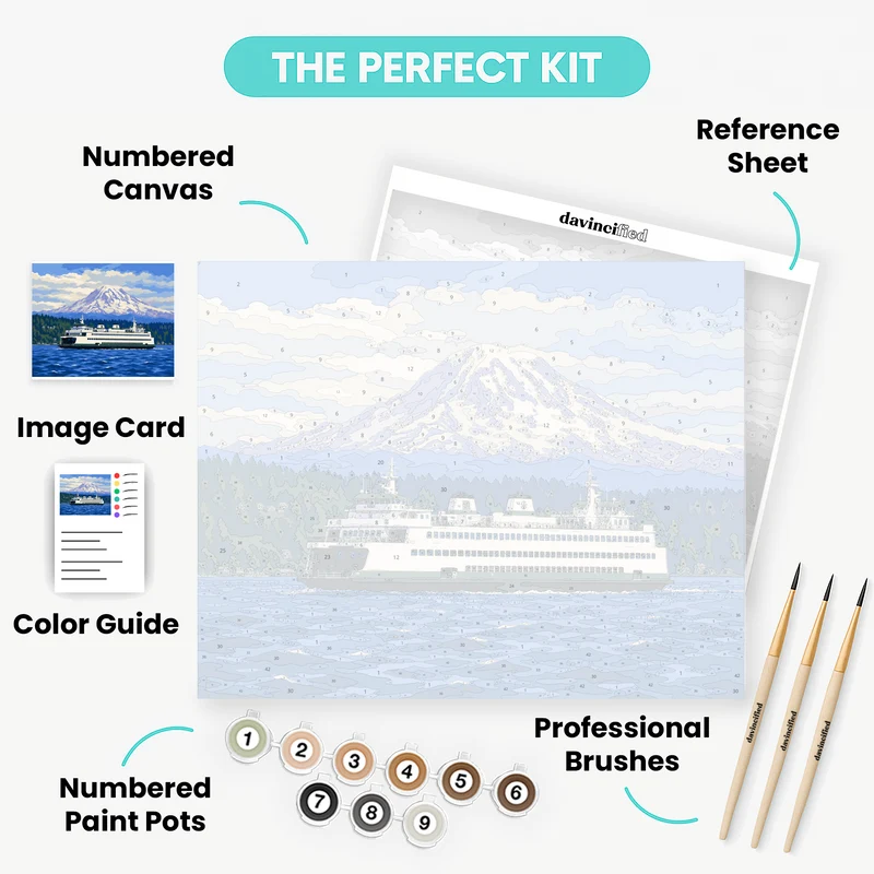 Rainier Ferry Crossing - Paint by Numbers Kit
