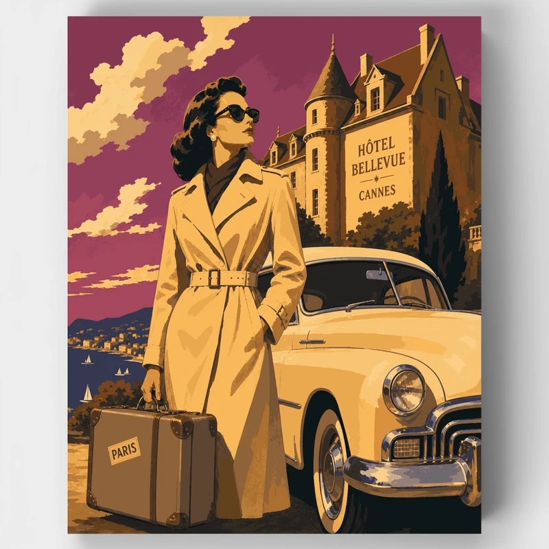 Cannes Hotel Arrival - Paint by Numbers Kit