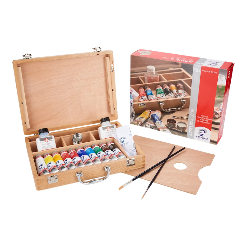 VAN GOGH Acrylfarbe Holzkasten-Set Basis