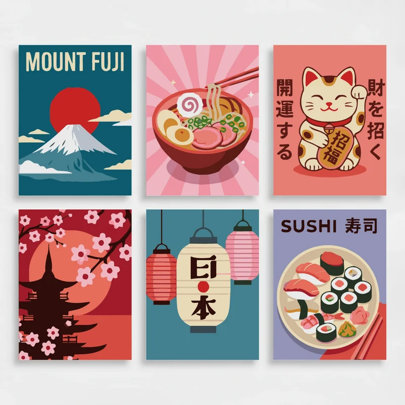 Japan Icons - Mini Paint by Numbers Set