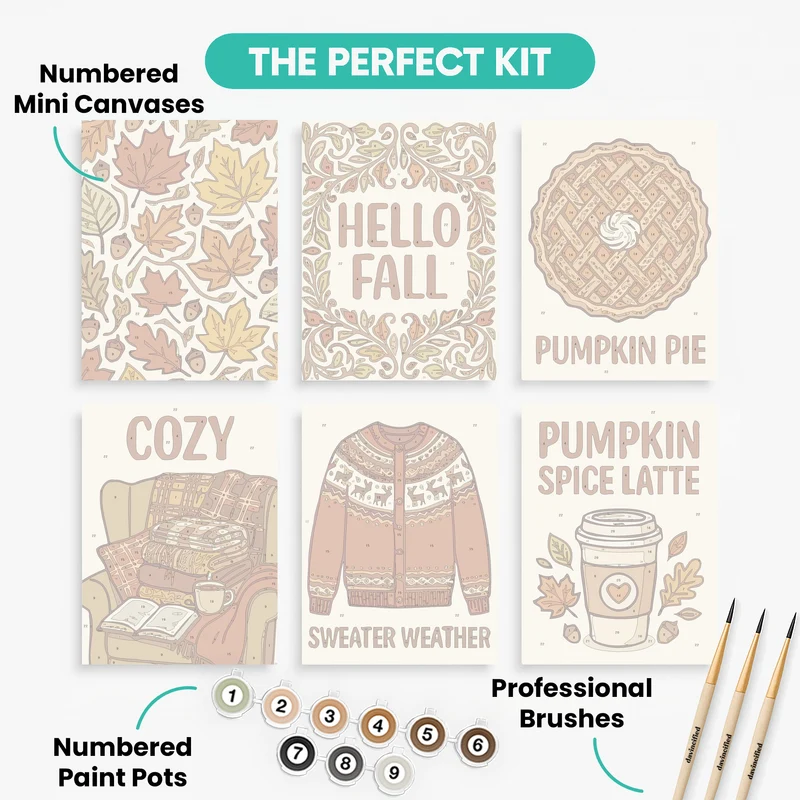 Autumn Essentials - Mini Paint by Numbers Set