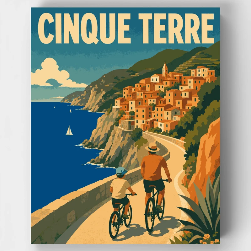 Cinque Terre Coastal Bike Ride - Paint by Numbers Kit