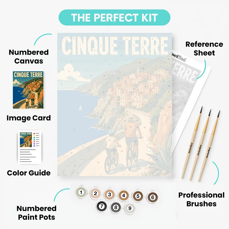Cinque Terre Coastal Bike Ride - Paint by Numbers Kit