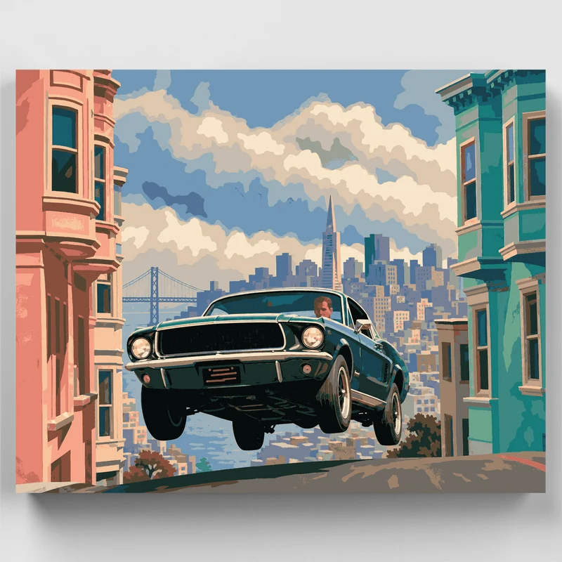 Bullitt Mustang San Francisco - Paint by Numbers Kit