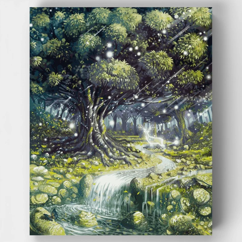 "Enchanted deer forest" Paint by Numbers Kit
