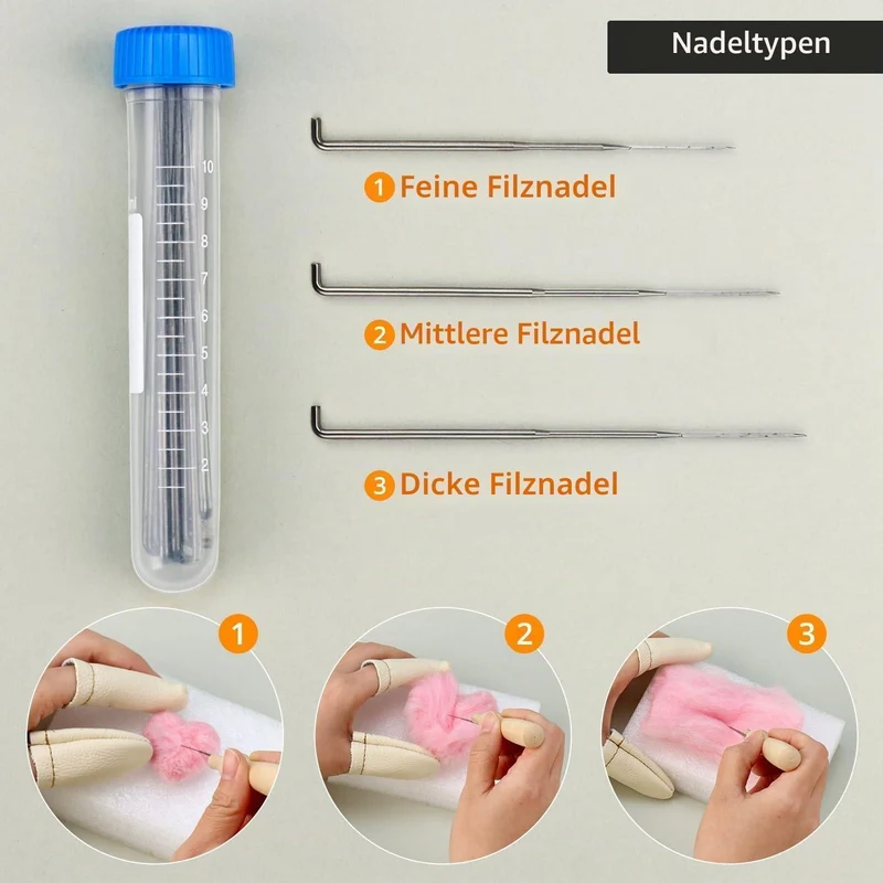 Filzset mit 72 Farben & Zubehör für Tierfiguren & Handarbeiten
