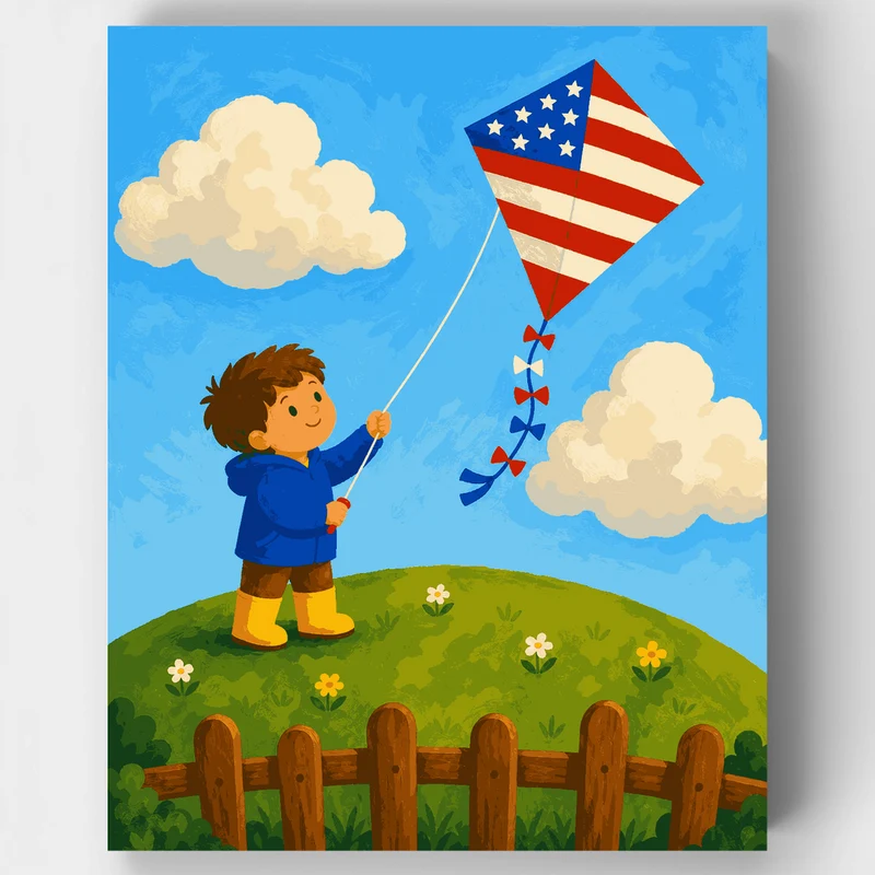 American Kite Boy - Paint by Numbers Kit