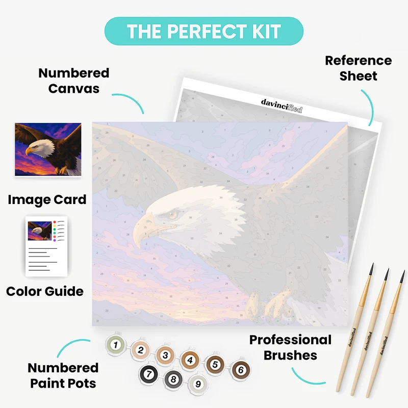 Majestic Bald Eagle in Flight - Paint by Numbers Kit