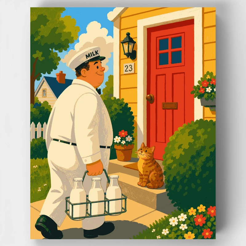 The Friendly Milkman - Paint by Numbers Kit