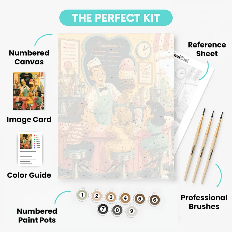 Soda Shop Sweethearts - Paint by Numbers Kit