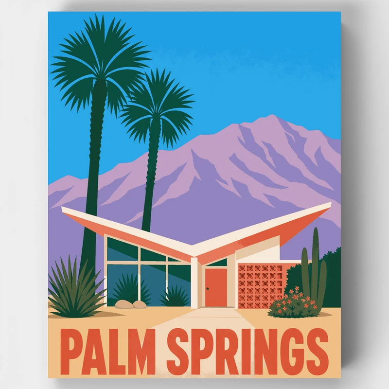 Palm Springs Mid-Century Modern House - Paint by Numbers Kit
