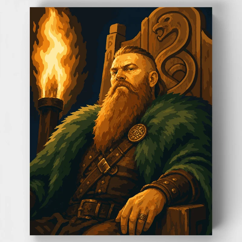 Viking Jarl on Throne - Paint by Numbers Kit