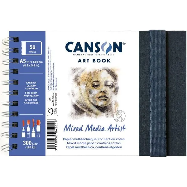 Skizzenbuch CANSON Mix Media Art Book 300 g 56 Blatt 14 x 21 cm Hardcover