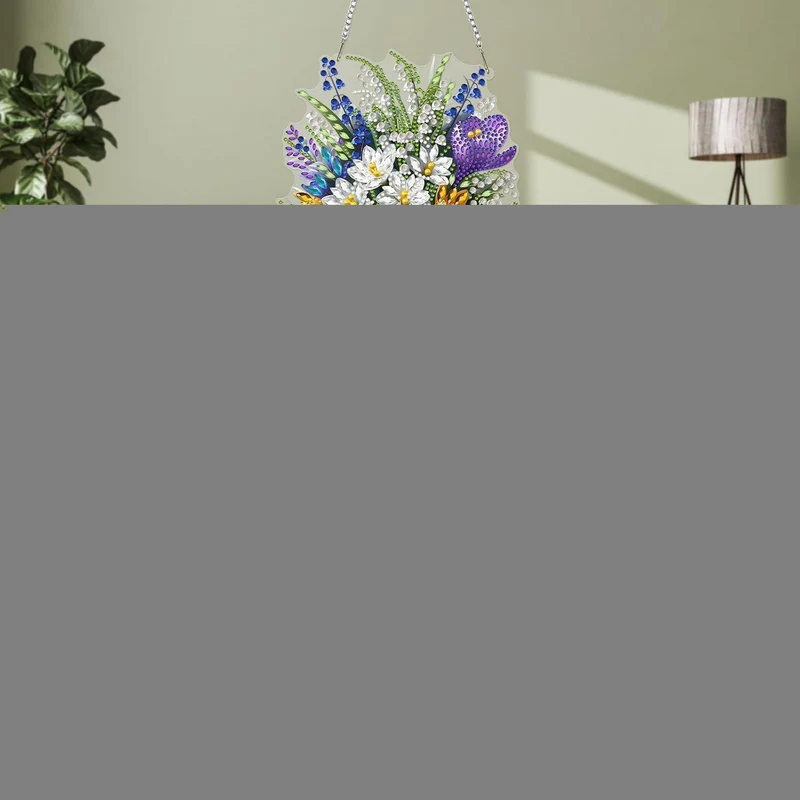 Diamantmalerei Krokus Blumenstrauß – DIY Fensterbild & Wanddeko